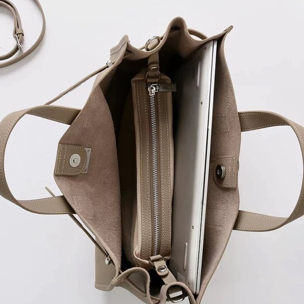 Urban Luxe — Genuine Leather Power Tote. Women’s shoulder bag - Picture 5 of 16